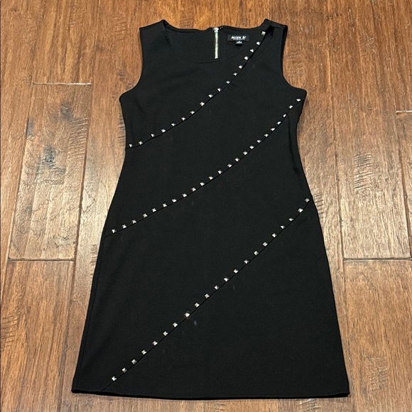 XS ALLEN B. Black Business Mini Dress with Silver Studs - Picture 2 of 10